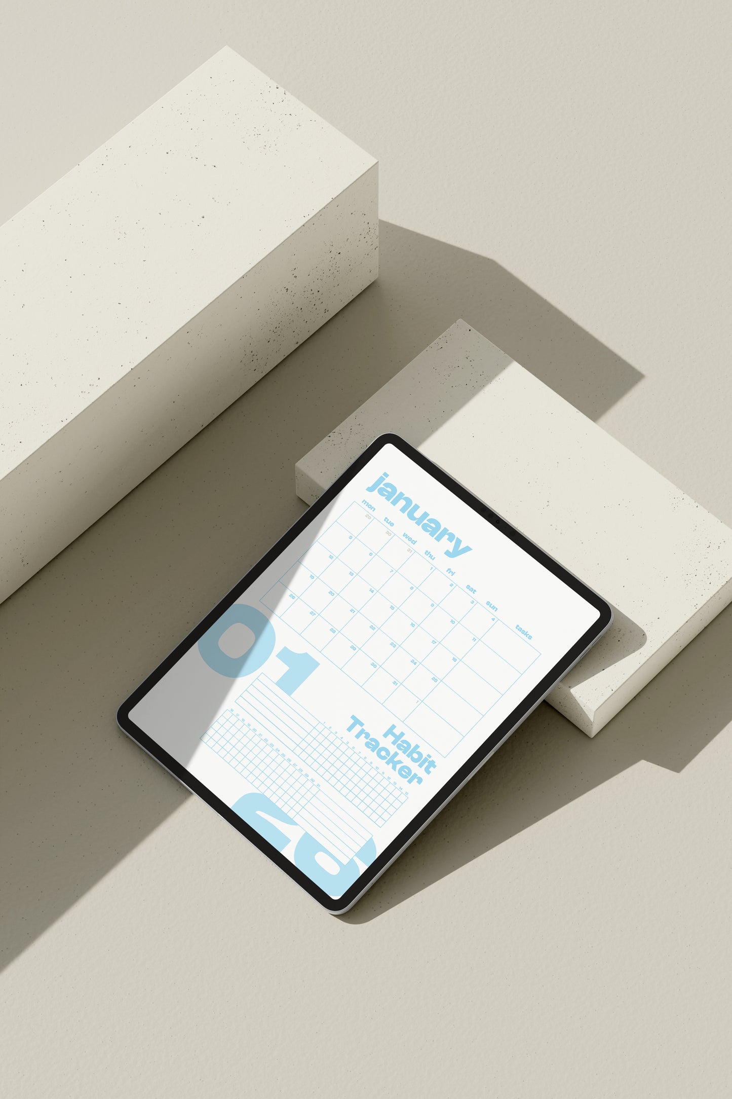 (Digital Download) 2026 Wall Calendar + Habit Tracker - Monday Start (US Letter)