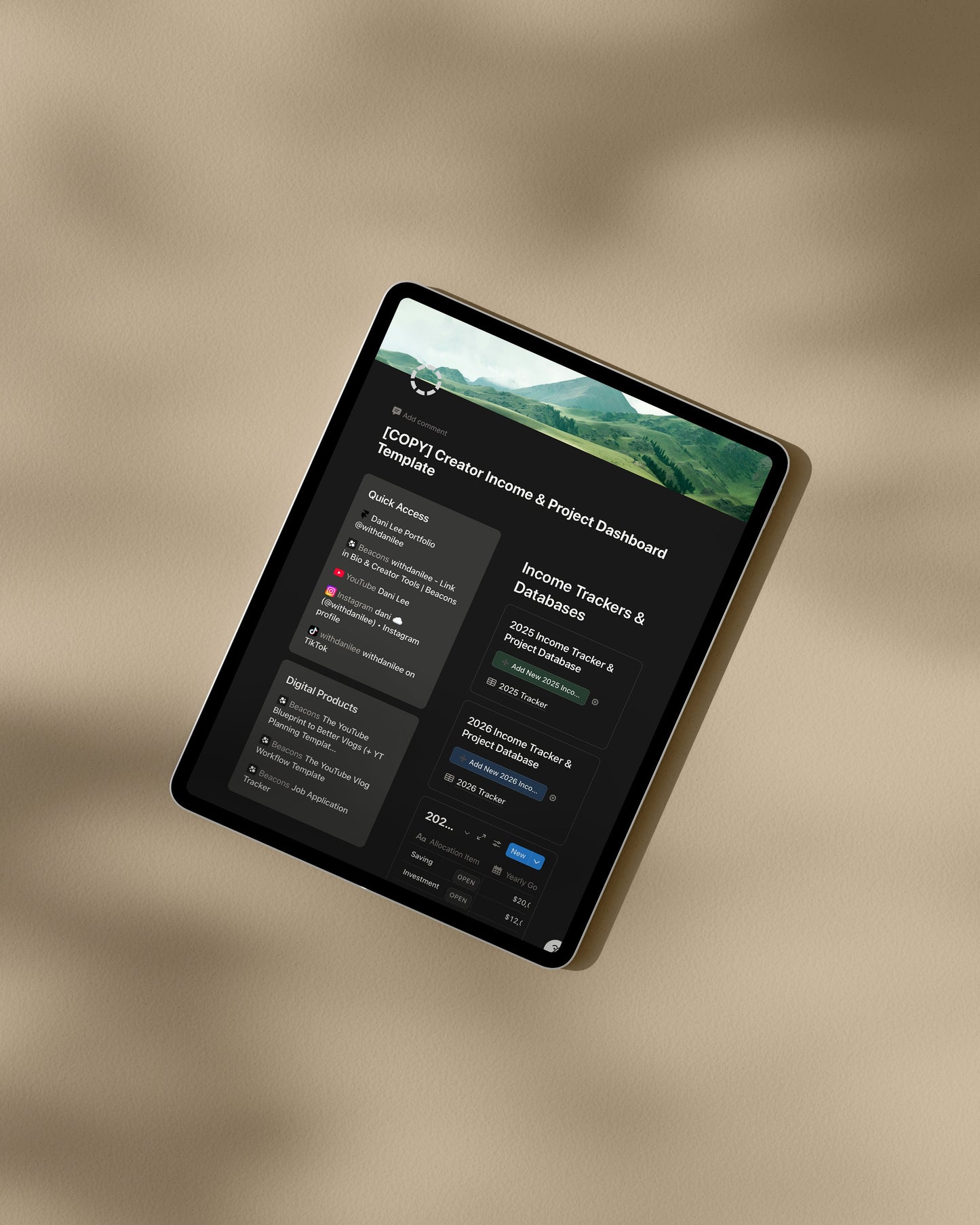 The 2026 Creator Income & Project Tracker (Notion Template)