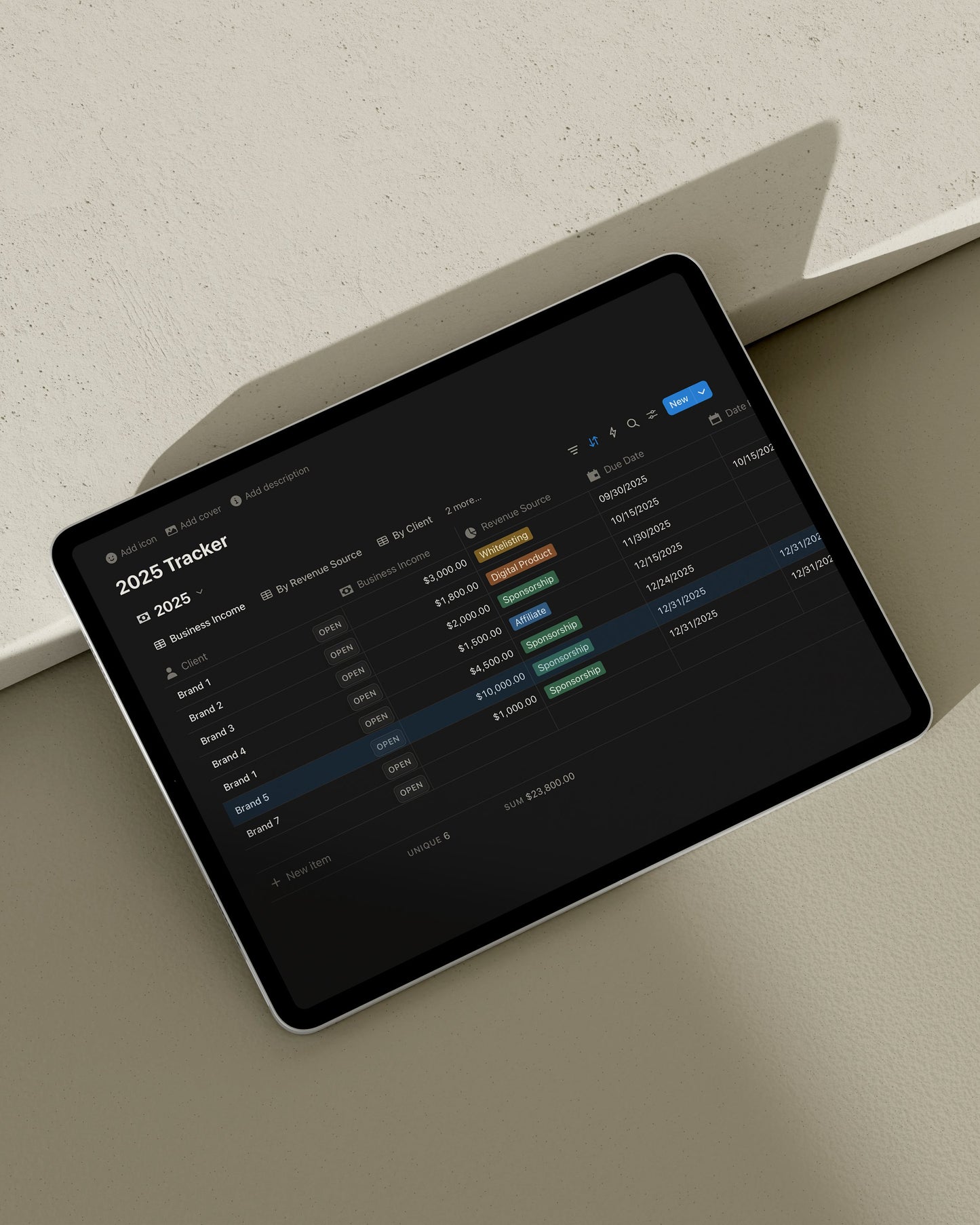 The 2026 Creator Income & Project Tracker (Notion Template)